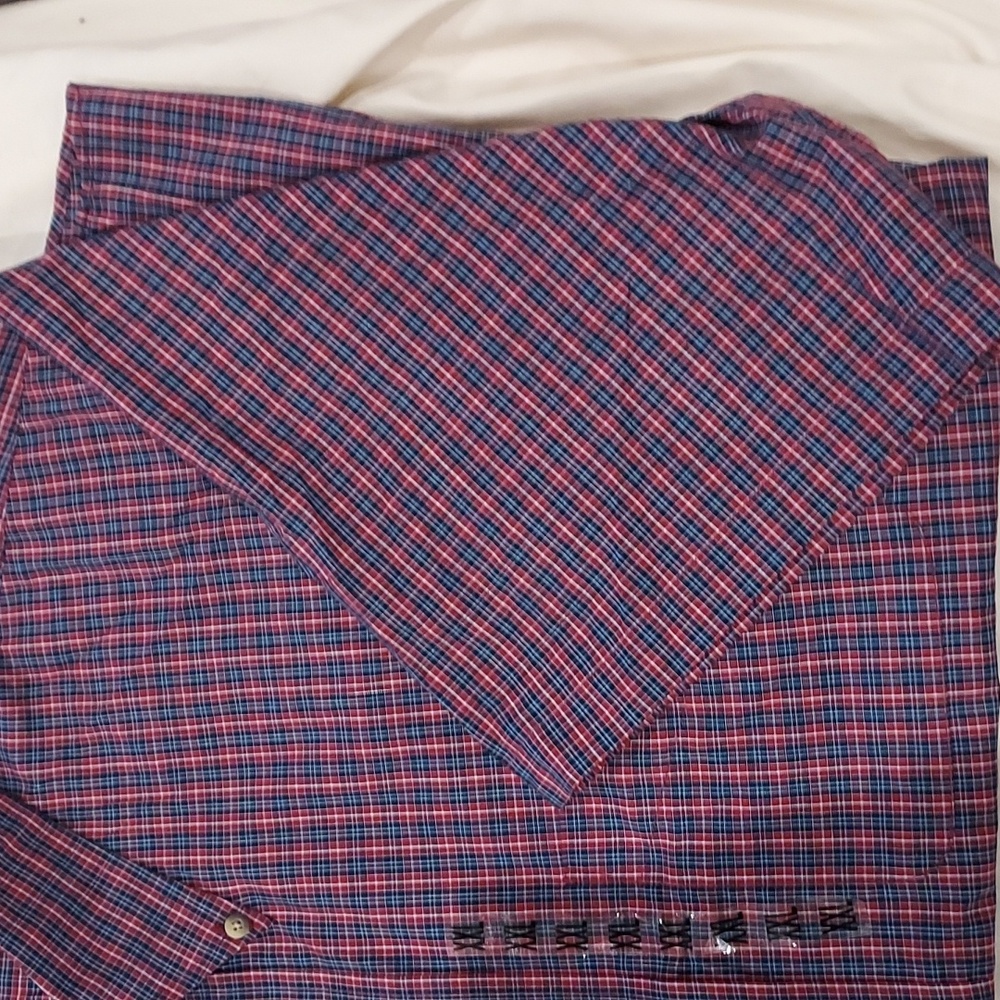 NWT Arrow Wrinkle Free Red, Blue, White Plaid Short Sleeve Button Down Shirt XXL - Picture 2 of 12